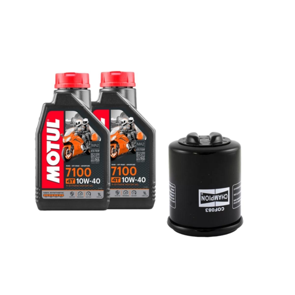 Kit Tagliando 2 LT Di Motul 7100 10w40 E Filtro Champion COF083 Per