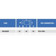 Immagine 1 di 203.0032 air box polini per carburatori scooters ephva Ø12-17 corto thumbnail