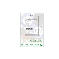 Immagine 1 di Filtro Olio Hiflo Filtro HF183 per Piaggio Liberti Beverly 125, X9 250, Gilera Runner, Nexus 125, Aprilia Scarabeo, Atlantic 250 thumbnail