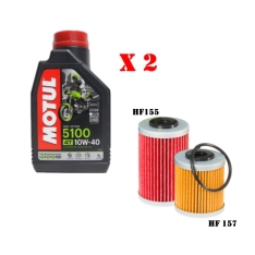 Immagine 1 di Kit Tagliando 2 LT di Motul 5100 10w40 e Filtro Hiflo HF 155 e HF 157 per KTM thumbnail