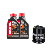 Immagine 1 di Kit Tagliando 2 LT di Motul 7100 10w40 e Filtro Hiflo HF183 per Piaggio da 125 a 250 thumbnail