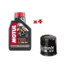 Immagine 1 di Kit Tagliando 4 LT di Motul 7100 05w40 e Filtro Hiflo HF 303 Per Moto Honda Kawasaki Yamaha thumbnail