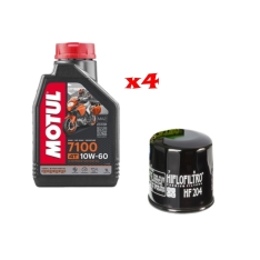 Immagine 1 di Kit Tagliando 4 LT Di Motul 7100 10w60 e Filtro Hiflo HF 204 per moto Honda Kawasaki MV Augusta Triumph Suzuki Yamaha thumbnail