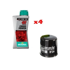 Immagine 1 di Kit Tagliando 4 LT Di Motorex Cross Power 10w50 e Filtro Hiflo HF 204 per moto Honda Kawasaki MV Augusta Triumph Suzuki Yamaha thumbnail