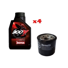 Immagine 1 di Kit Tagliando 4 LT Di Motul 300v 10w40 e Filtro Originale Benelli per Benelli Leoncino e TRK thumbnail