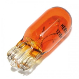 lampadina di posizione tutto vetro t10 12v 5w arancio