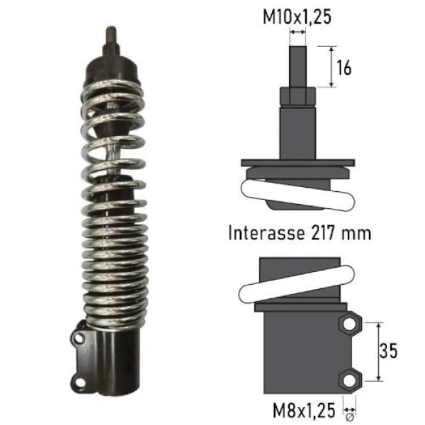 406200210 ammortizzatore anteriore per piaggio vespa gtv gts 125 150 200 250 300cc - Sospensioni e Ammortizzatori