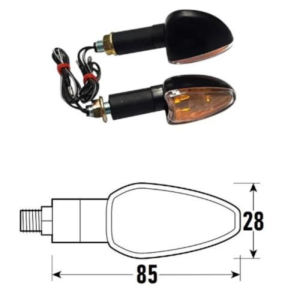 404121465 freccia arrow coppia nero lente trasparente lunga - Indicatori di direzione