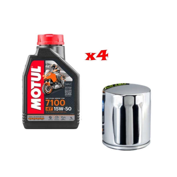 Kit Tagliando 4 LT di Motul 7100 15w50 e Filtro Hiflo HF171C per Harley Davidson Heritage Road Glide - Kit Tagliando