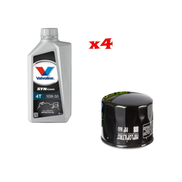 Kit Tagliando 4 LT Di Valvoline Syn Power 10w50 e Filtro Hiflo HF160 per Moto BMW - Kit Tagliando