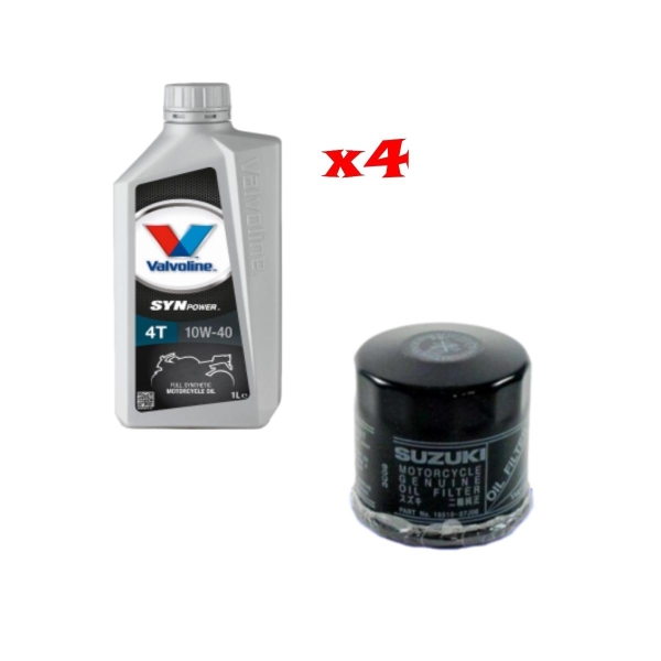 Kit Tagliando 4 LT Di Valvoline Syn Power 10w40 Filtro Originale Suzuki 16510-07J00 per moto Suzuki - Kit Tagliando